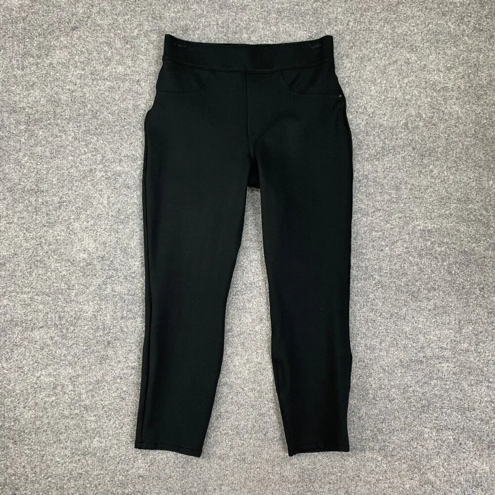 Spanx Pant Womens SP Small Petite The Perfect Black Ankle Ponte Knit Pull On